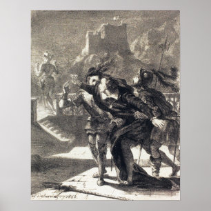 Poster Delacroix - Hamlet E O Fantasma De Seu Pai (A...