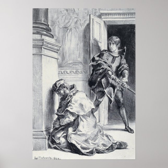 Poster Delacroix - Hamlet Tenta Matar o Rei (Frente)