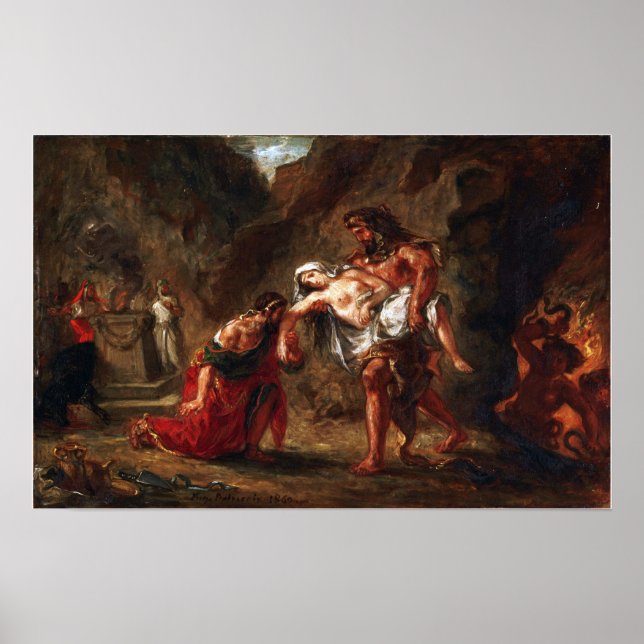 Poster Delacroix - Hércules e Alceste (Frente)