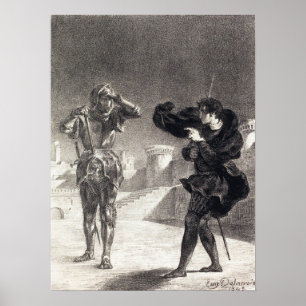Poster Delacroix - O Fantasma No Terreno (Cena Do Ato I..