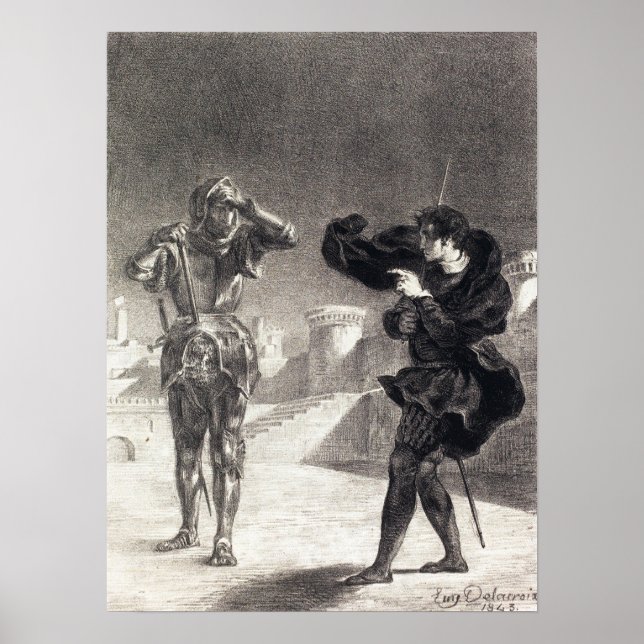 Poster Delacroix - O Fantasma No Terreno (Cena Do Ato I.. (Frente)
