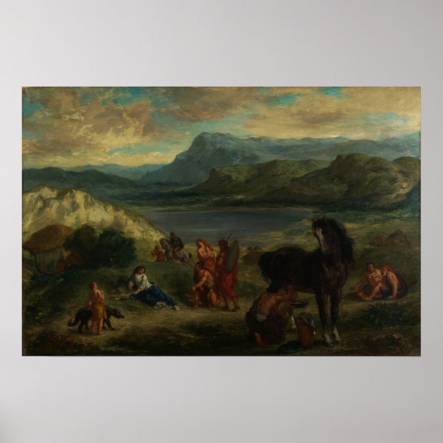 Poster Delacroix - Ovídio entre os citas 1859 (Frente)