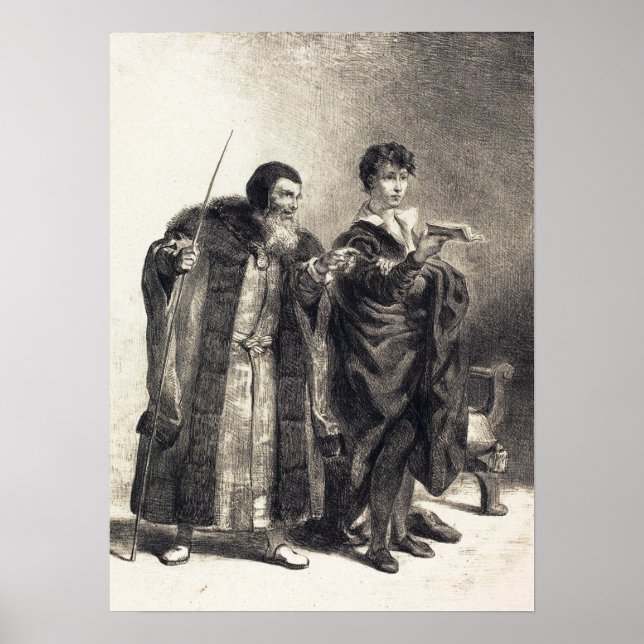 Poster Delacroix - Polônio E Hamlet (Ato II Cena II)… (Frente)