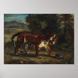 Poster Delacroix - Tigre Brincando Com Uma Tartaruga