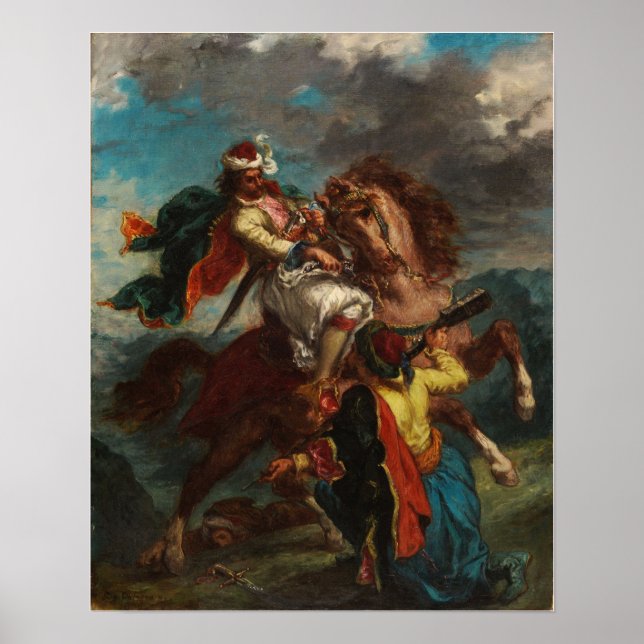 Poster Delacroix - Um Turco Entrega A Um Cavaleiro Grego. (Frente)