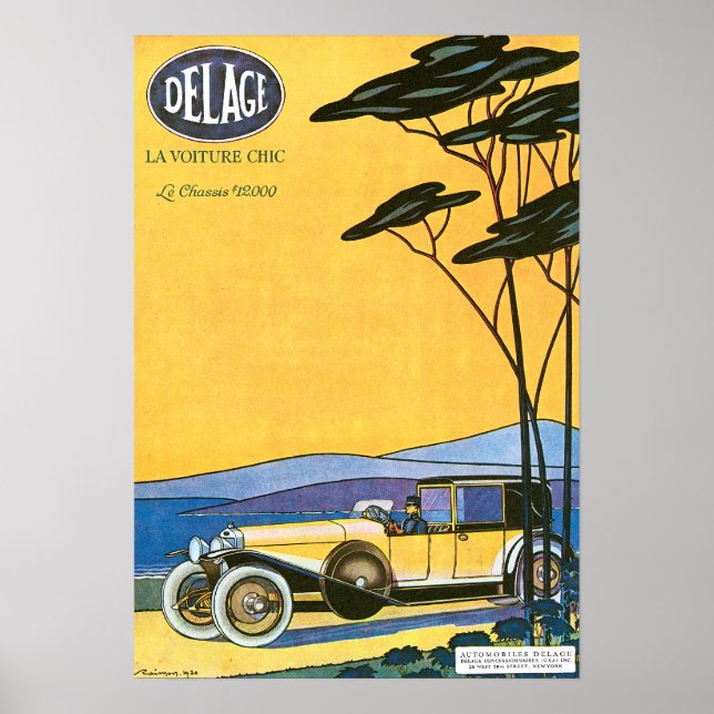 Póster Delage ~ Vintage Automobile Advertisement (Frente)