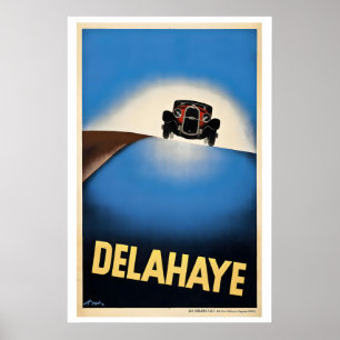 Poster Delahaye - Cartaz de Carro Antigo