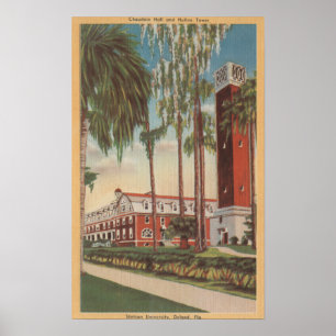 Poster Deland, Florida - vista da universidade de Stetson