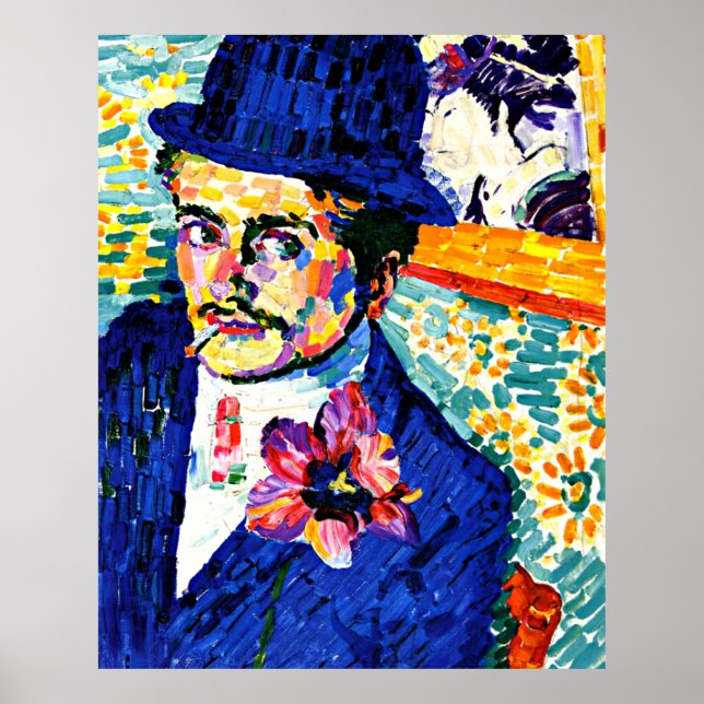 Poster Delaunay - Homem com Tulip, belas artes, (Frente)