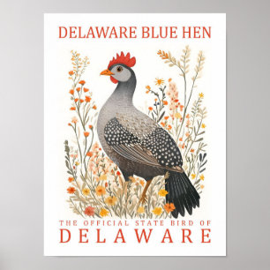 Poster Delaware Blue Hen Bird de Delaware EUA Viagem