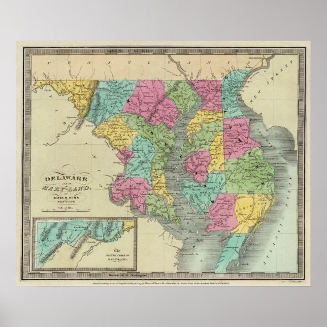 Póster Delaware E MaryLand (Frente)