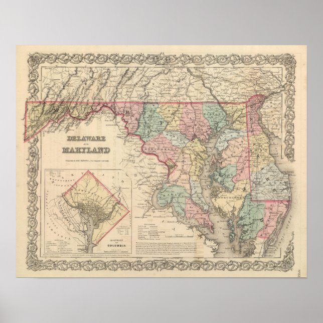 Póster Delaware e Maryland (Frente)