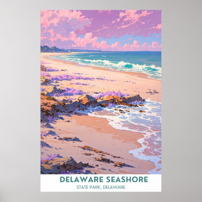 Poster Delaware Seashore, Beauely Delaware Beach (Frente)