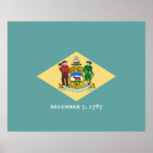 Póster Delaware State Flag Design