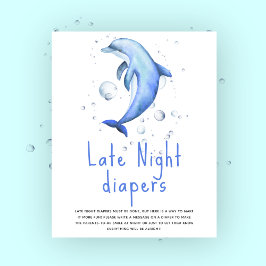 Poster Delfim aquarela - Fraldas de madrugada