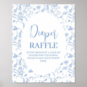 Poster Delft Blue Chinoiserie Chá de fraldas Boy Fralda