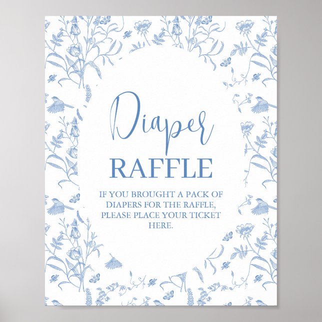 Poster Delft Blue Chinoiserie Chá de fraldas Boy Fralda (Frente)