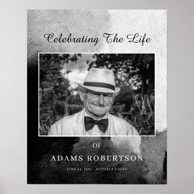 Poster Delicado Foto de Boas-Vindas de Funeral Preto e Br (Frente)