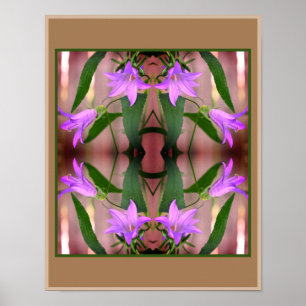 Poster Delicar Abstrato de Espelhamento das Flores de Lil