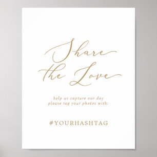 Poster Delicar Dourado Partilha O Sinal De Hashtag De Cas