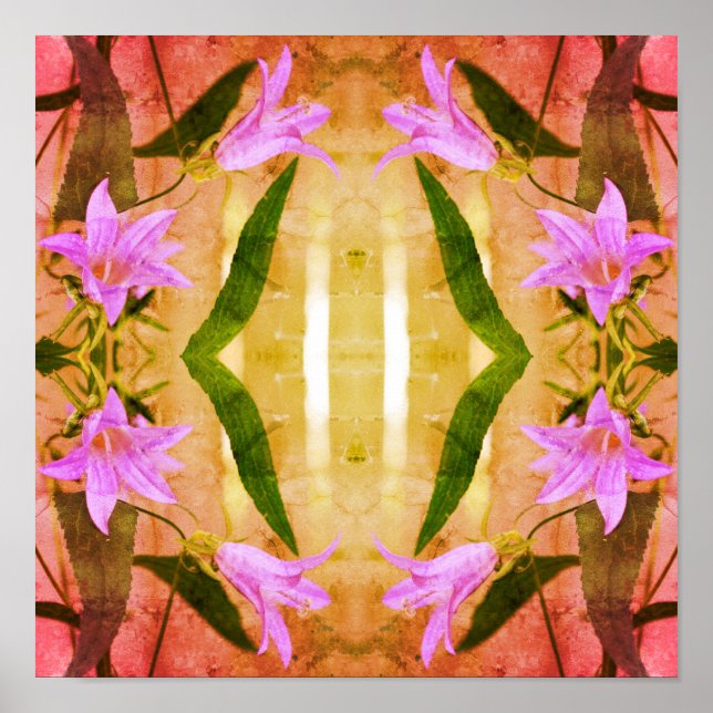 Poster Delicar Flores Roxos De Lily, Arte Afastada (Frente)