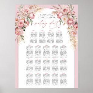 Poster Delicar peões rosa-macio pampas boho arca