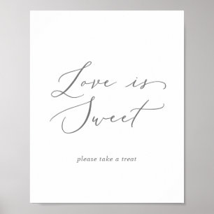 Poster Delicate Silver Love É Um Sinal De Casamento Doce