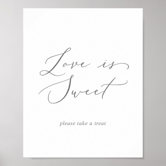 Poster Delicate Silver Love É Um Sinal De Casamento Doce (Frente)