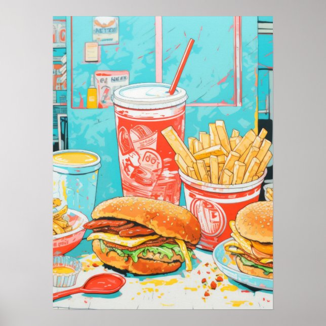 Poster Delícia de Comida rápida (Frente)