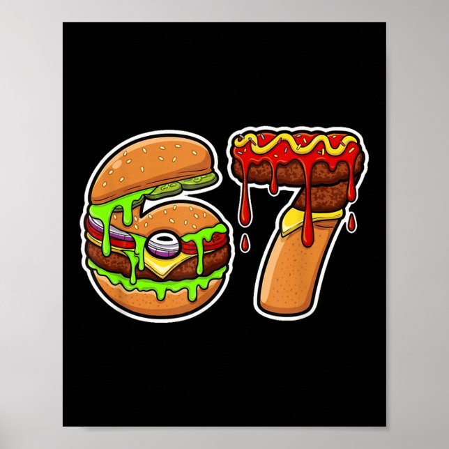 Poster Delícia de Fusão de Comida de Pizza de Hambúrguer  (Frente)