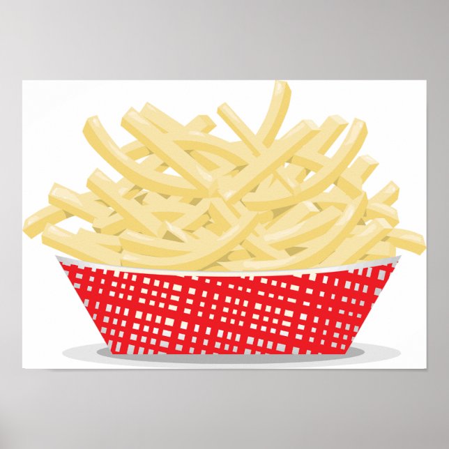 Póster Deliciosas Batatas Fritas Retro Fast Food  (Frente)