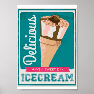 Poster Delicioso Gelado Cone