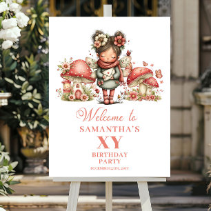 Poster Delicioso Sinal de Boas-Vindas de Aniversário Flor