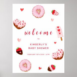 Poster Deliciosos Donuts Bem-vindo Chuveiro de Bebê