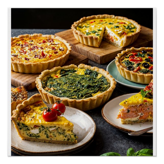 Póster delicious quiches (Frente)