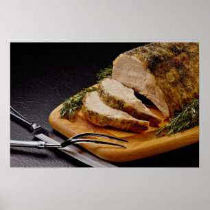 Poster Delicious Sliced pork roast