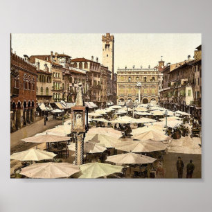Póster Delle Erbe de Piazzi, clássico Photochro de