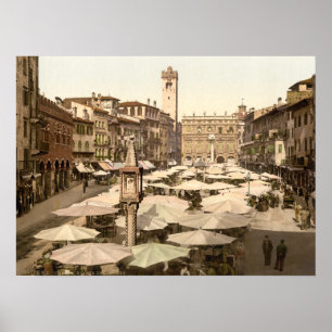 Póster Delle Erbe de Piazzi, Verona, Italia