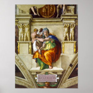 Poster Delphic Sibyl by Michelangelo