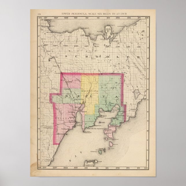 Póster Delta County Michigan (Frente)