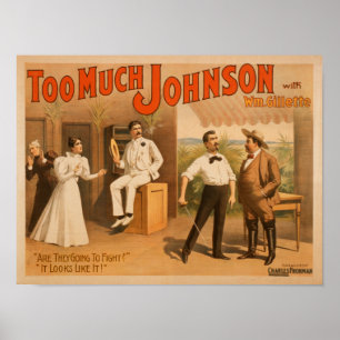 Póster "Demasiado Johnson" - dois homens que lutam o