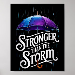 Poster Demência de Alzheimer Guarda-Chuva Roxo Mais Forte