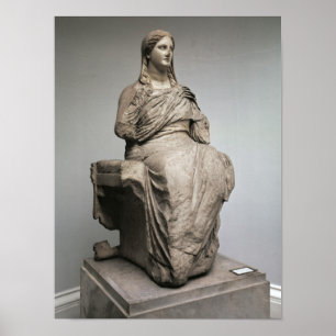 Póster Demeter, statue from Knidos, Asia Minor, c.350BC