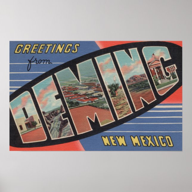 Póster Deming, Novo México - Cenas com Letras Grandes (Frente)