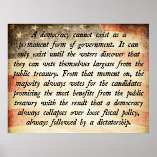 Poster Democracia Não Pode Existir Cotação