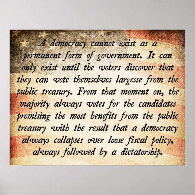 Poster Democracia Não Pode Existir Cotação (Frente)