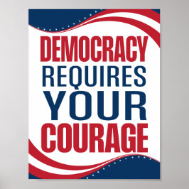 Poster Democracia Requer Coragem | Bandeira |