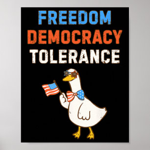 Poster Democracia Tolerância Anti Trump Quatro de Julho I
