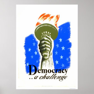 Poster Democracy A Challenge 1940 WPA