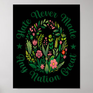 Poster Democrata Liberal Anti Trump Floral Artístico